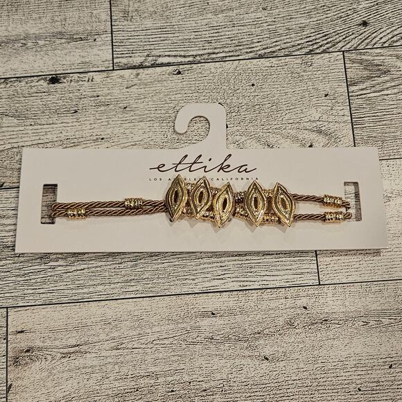 Ettika Industrial Choker in Tan Gold NEW Boho Festival Glam Date Night Out - Picture 2 of 7